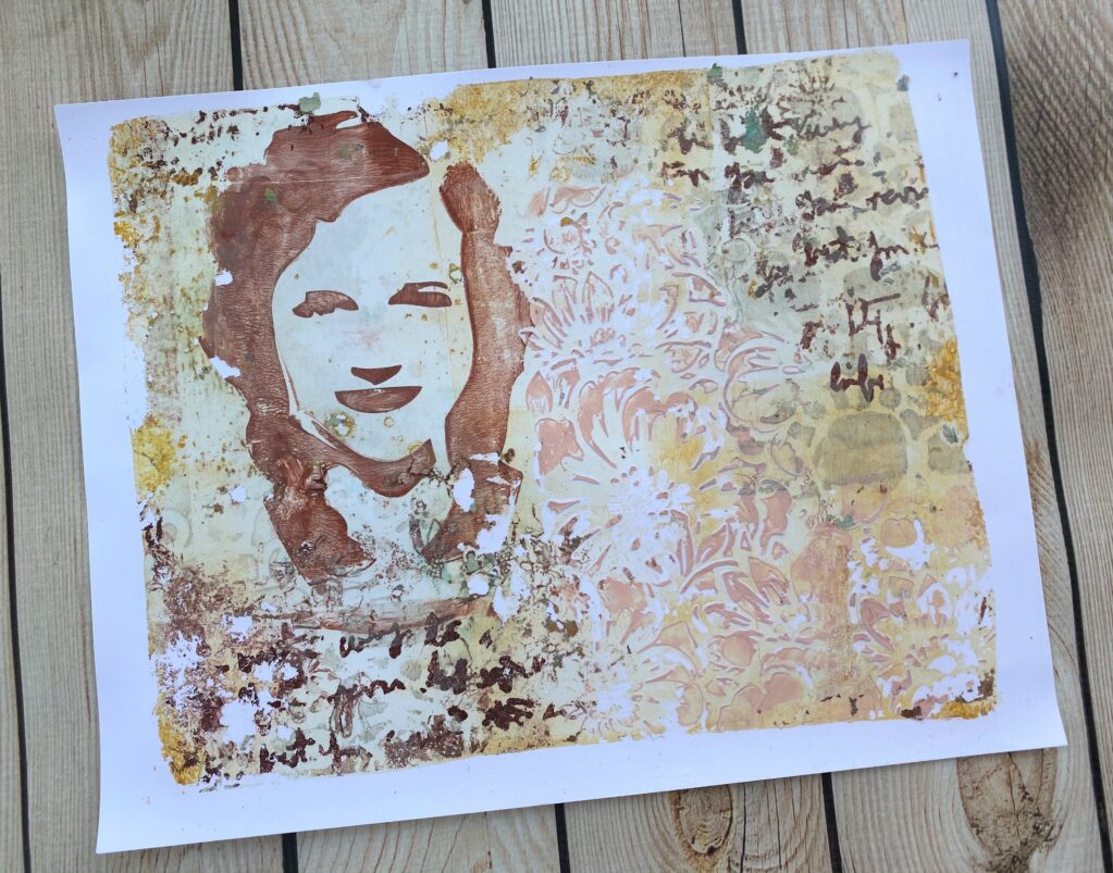 A Girl Named Copper Gel Press Print 1