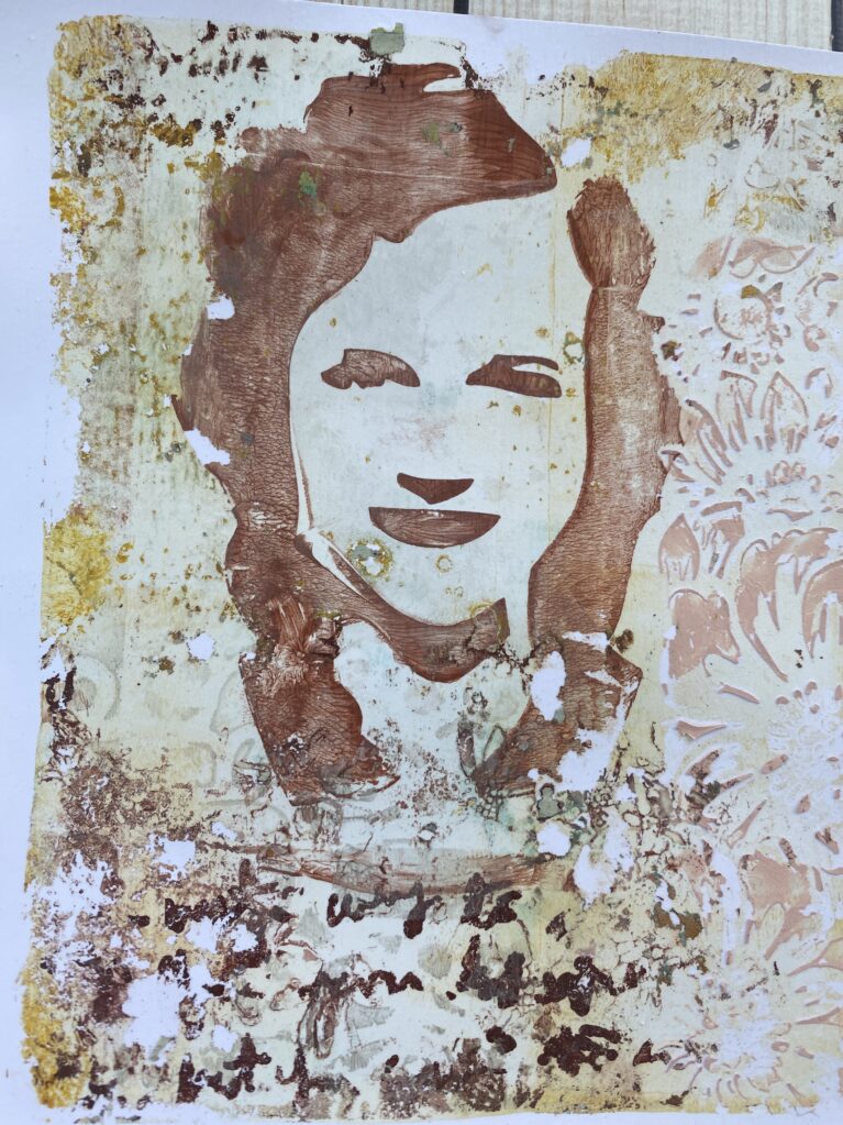 A Girl Named Copper Gel Press Print 3