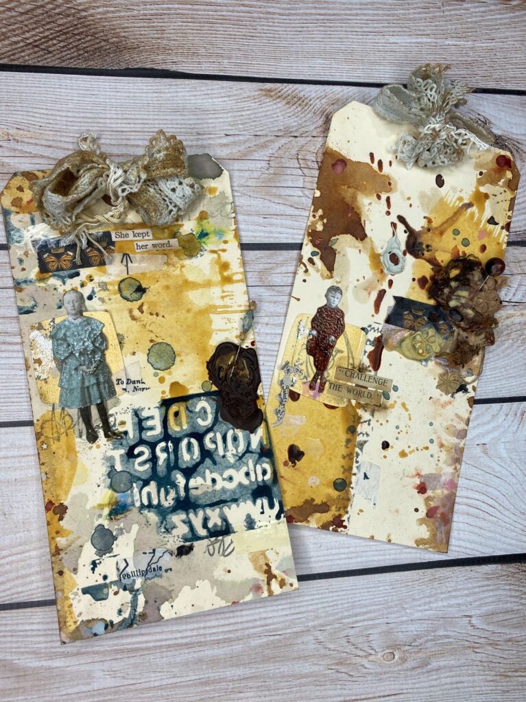 Little Mixed Media Tags offer a big punch to art journaling pages. 