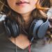 woman wearing headset on neck