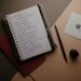 white notebook on the table